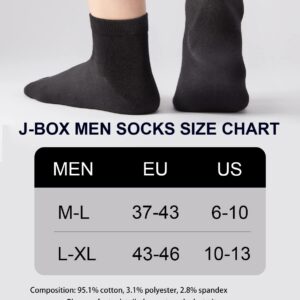 J-BOX 8 Packs Cotton Socks for Men Black Low Cut Breathable Multipairs Running for Men Ankle Socks