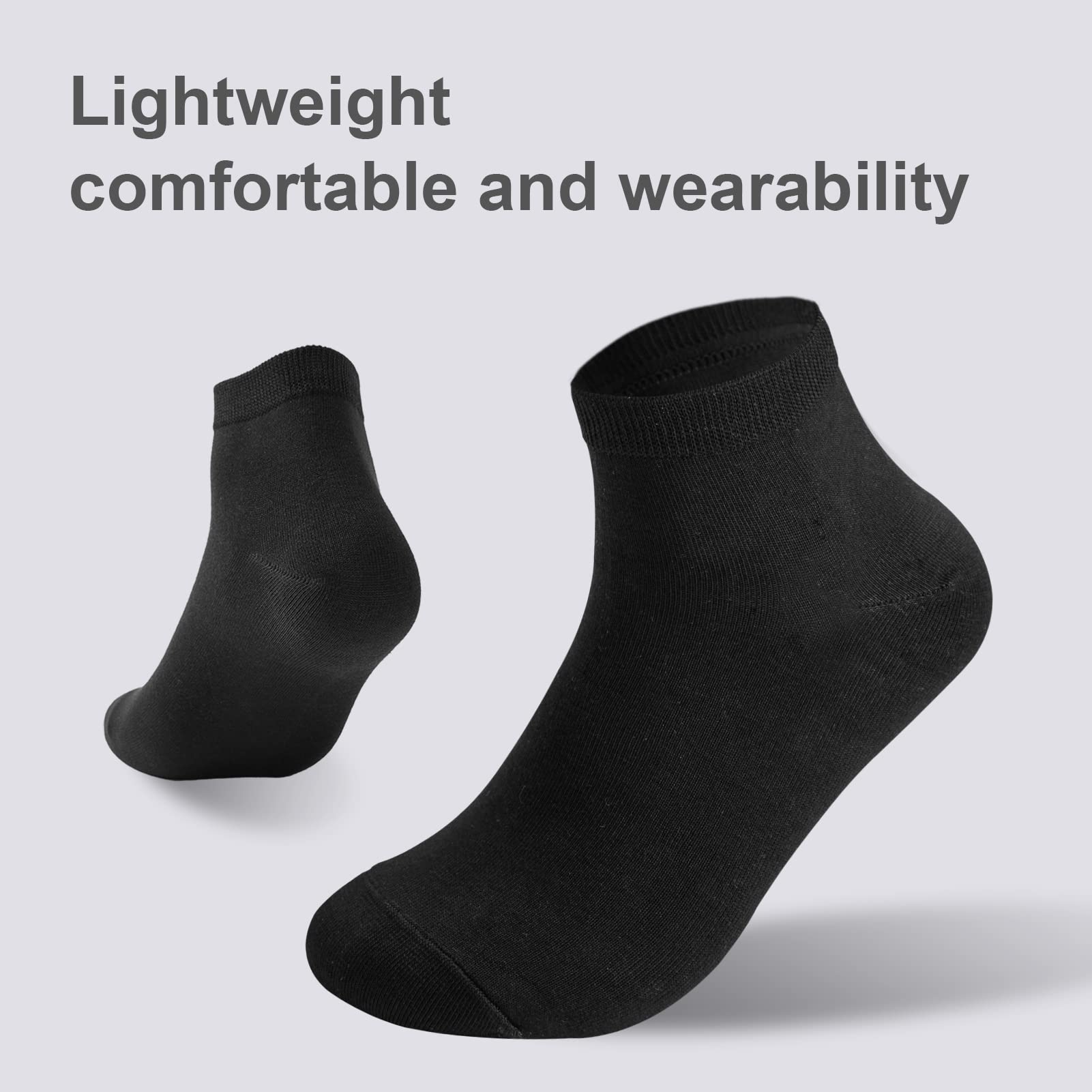 J-BOX 8 Packs Cotton Socks for Men Black Low Cut Breathable Multipairs Running for Men Ankle Socks