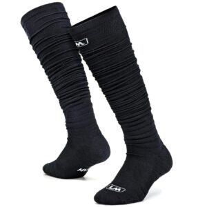 loudmouth scrunch football socks (black, l/xl)