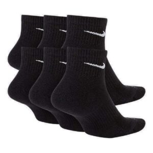 Nike Men's Everyday Plus Cushioned Ankle Socks (6 Pairs), Black, Small