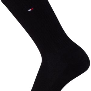 Tommy Hilfiger Men's Athletic Socks - Cushion Crew Socks (6 Pack), Size 7-12, Pure Black