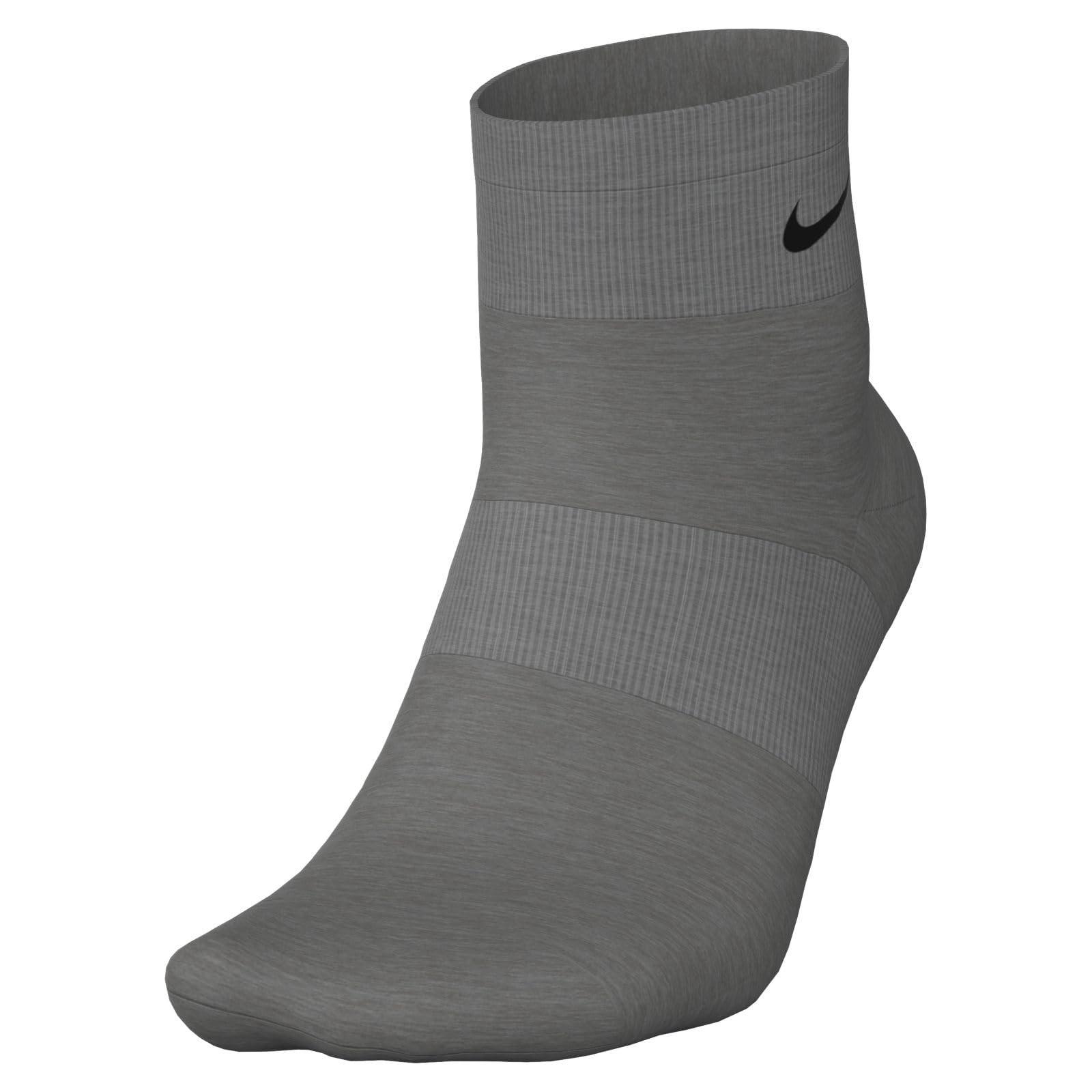 Nike Everyday Cushion Ankle Training Socks (6 Pair), Men's & Women's Ankle Socks with Sweat-Wicking Technology, Carbon Heather/Black, Large