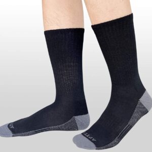 APTYID Men's Moisture Wicking Cushioned Crew Work Boot Socks, Size 9-12, Black, 6 Pairs