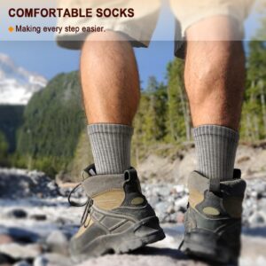 BULLIANT Men Athletic Socks, Compression Sports Crew Socks Cushioned For Men Outdoor Running Hiking-Arch Compression Support(6Pairs,Shoes Size:Men 11-13)