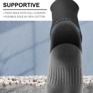 BULLIANT Men Athletic Socks, Compression Sports Crew Socks Cushioned For Men Outdoor Running Hiking-Arch Compression Support(6Pairs,Shoes Size:Men 11-13)