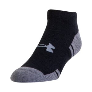 under armour adult resistor 3.0 low cut socks, multipairs, black/graphite (6-pairs), x-large