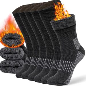 merino wool socks casual warm socks for winter cozy boot socks for men & women black ml