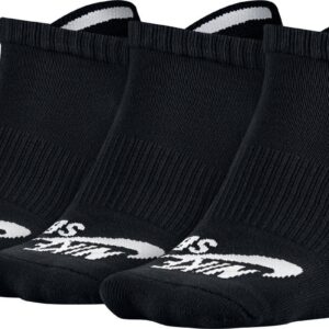 Nike Men's No Show Skateboarding Socks 3Pk-Black-Large