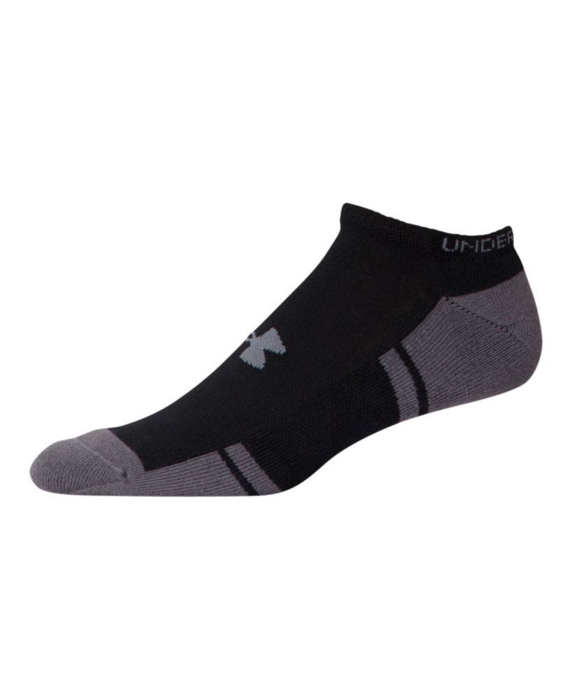 Under Armour Adult Resistor 3.0 No Show Socks, Multipairs , Black/Graphite (6-Pairs) , X-Large