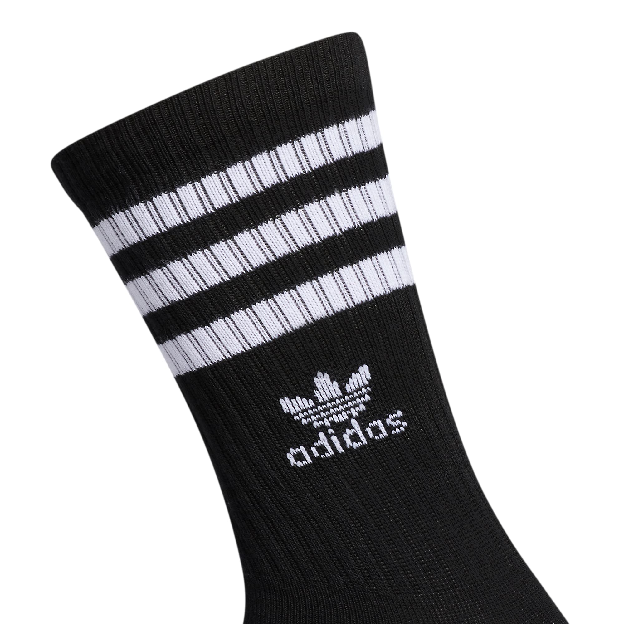 adidas Originals Roller Crew Socks (3-pair), Black/White, Large