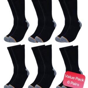 Foemo 6 Pairs of Performance Socks for Men - Versatile and Supportive, with Reinforced Heel and Toe (Black)