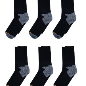 Foemo 6 Pairs of Performance Socks for Men - Versatile and Supportive, with Reinforced Heel and Toe (Black)