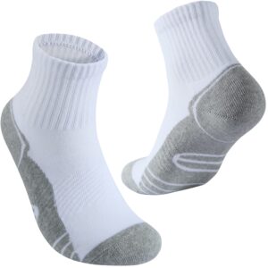 Begrily Cotton Quarter Athletic Socks for Men, Performance Cushioned Mens Ankle Sock 6-Pack