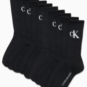 Calvin Klein Men's Athletic Socks - Cushion Crew Socks (10 Pack), Size 7-12, Black Light Grey Logo