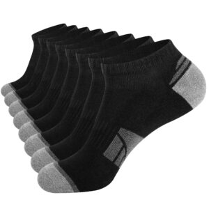 eallco 8 pairs mens ankle socks low cut socks for men sock size 10-13