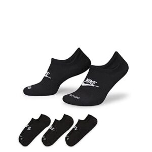 nike everyday plus cushioned footie socks black | white large