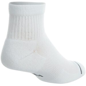 Jordan Nike Unisex Jumpman High-Intensity Quarter Sock (3 Pair) White/White/White/Black Large (Men's 8-12)