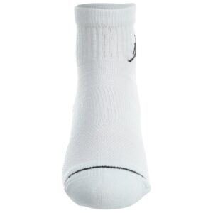 Jordan Nike Unisex Jumpman High-Intensity Quarter Sock (3 Pair) White/White/White/Black Large (Men's 8-12)