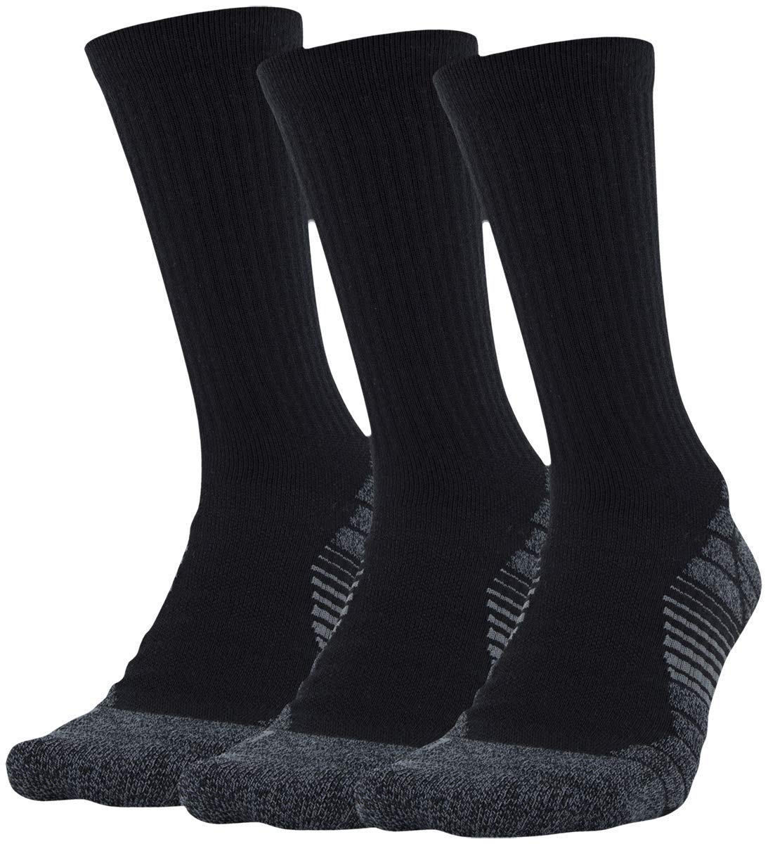 Under Armour Adult Elevated Performance Crew Socks, 3-Pairs, Black, Large