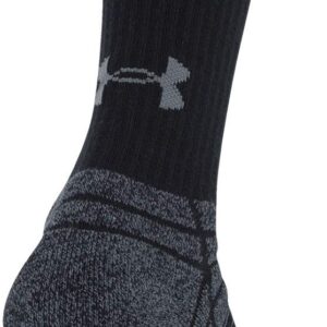 Under Armour Adult Elevated Performance Crew Socks, 3-Pairs, Black, Large