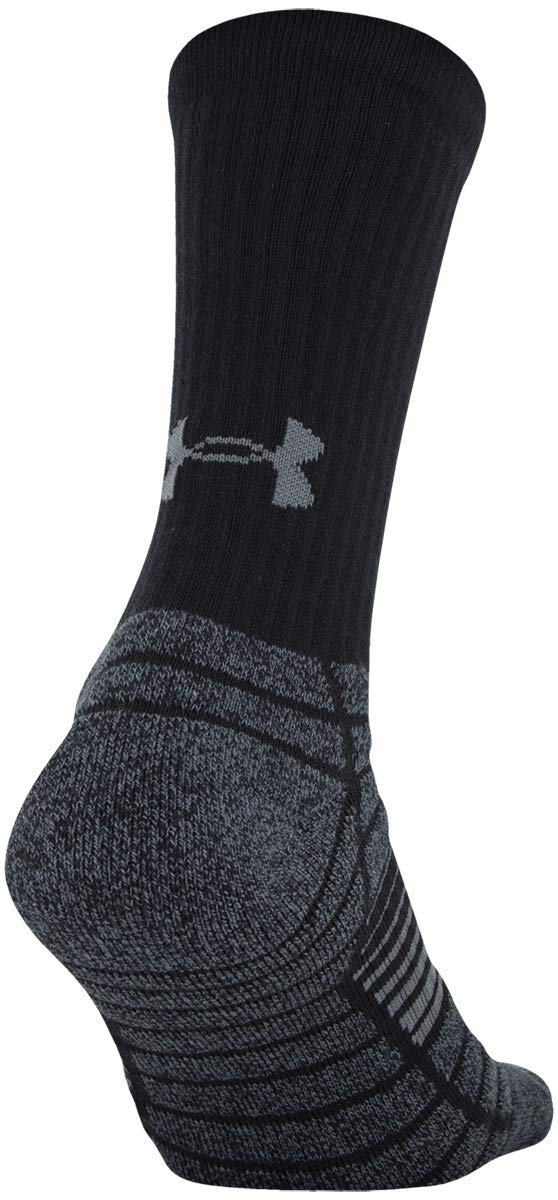 Under Armour Adult Elevated Performance Crew Socks, 3-Pairs, Black, Large