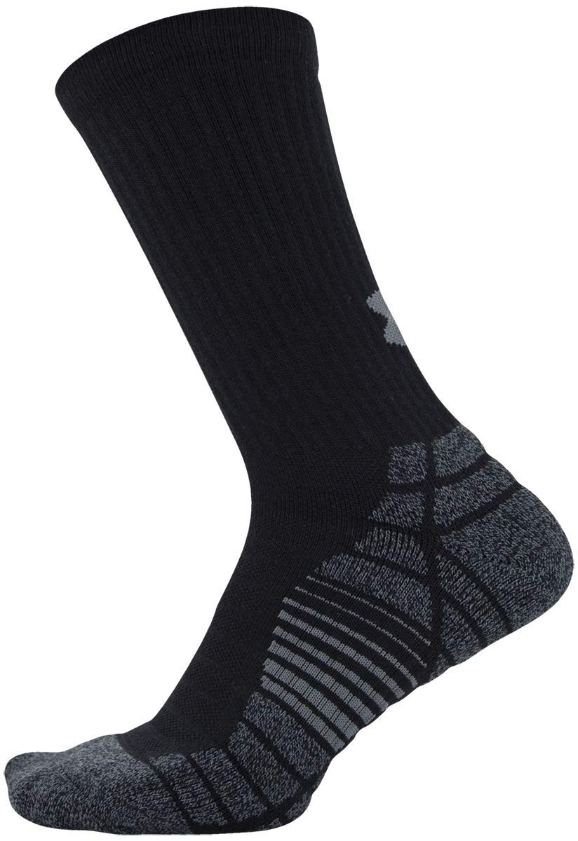 Under Armour Adult Elevated Performance Crew Socks, 3-Pairs, Black, Large