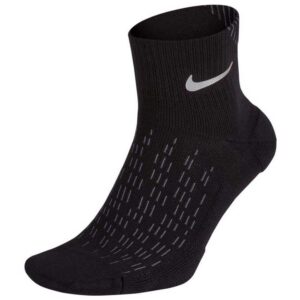 NIKE Spark Cushion Ankle Socks, Black/Reflective, 4-5.5