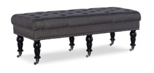 linon isabelle bed bench, 62-inch, black finish