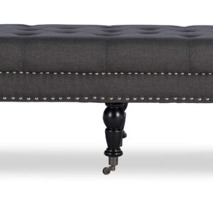 Linon Isabelle Bed Bench, 62-Inch, Black Finish