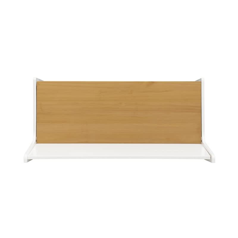 Linon Delk Wood 2 Tone Large Back Rest Bench in Honey and White