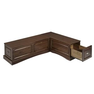 Linon Shipley Backless Nook, Walnut