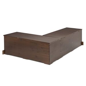 Linon Shipley Backless Nook, Walnut