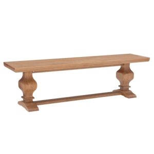 powell furniture linon larson pine wood bench in rustic honey brown