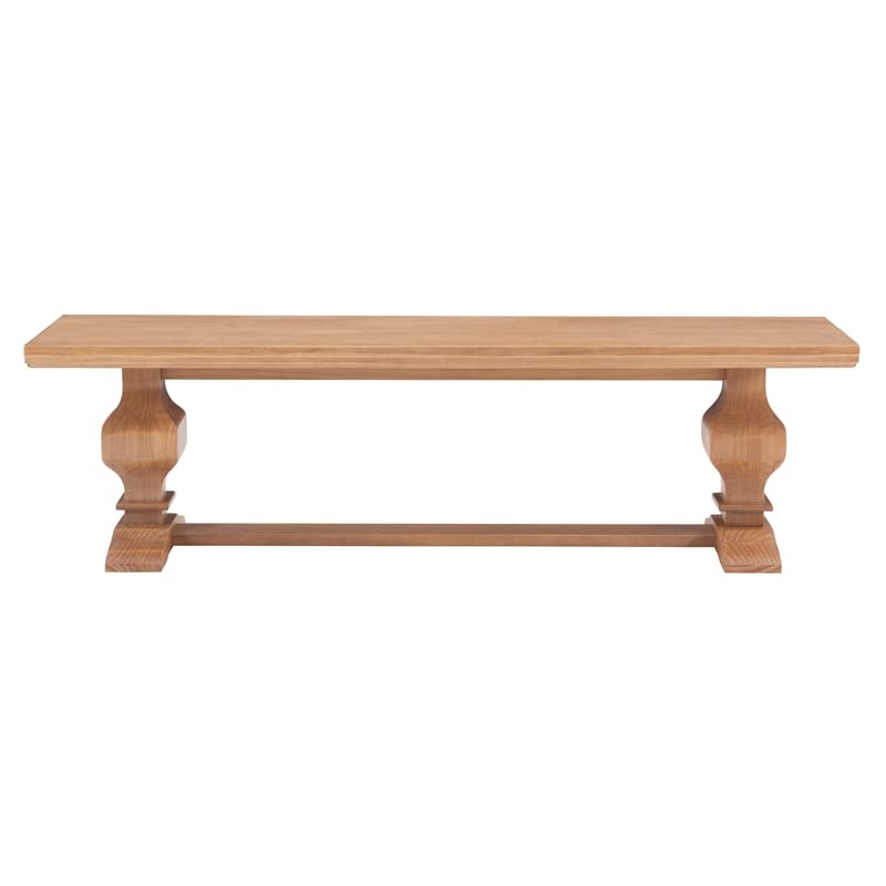 Powell Furniture Linon Larson Pine Wood Bench in Rustic Honey Brown