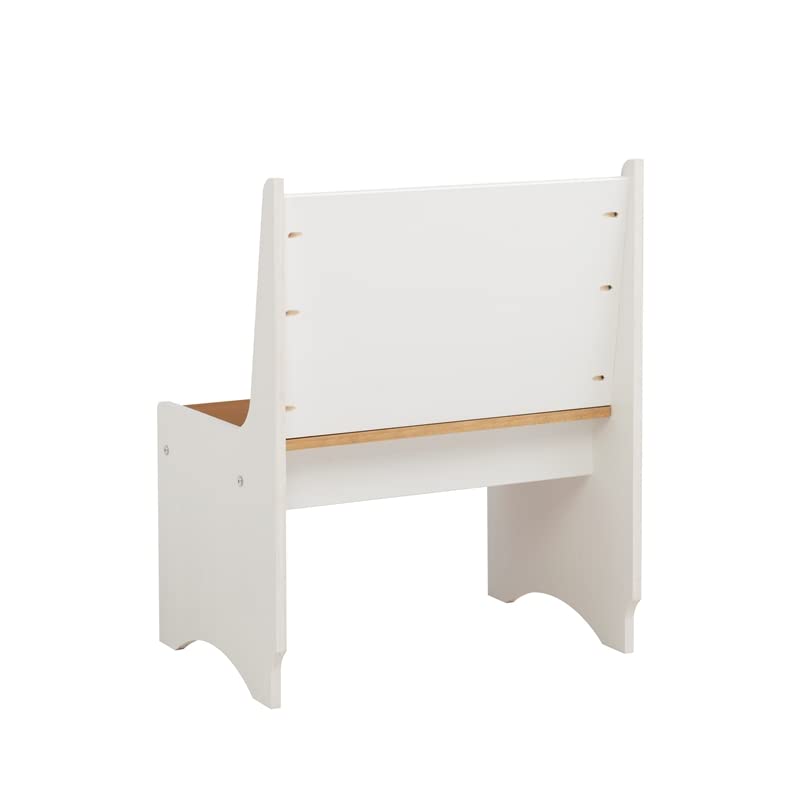 Linon Delk Wood 2 Tone Small Back Rest Bench in Honey and White