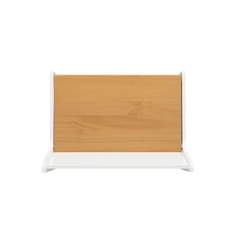 Linon Delk Wood 2 Tone Small Back Rest Bench in Honey and White