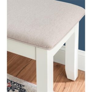 Powell Furniture Linon Jane Wood Dining Bench in Smokey White and Gray