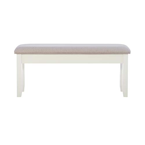 Powell Furniture Linon Jane Wood Dining Bench in Smokey White and Gray