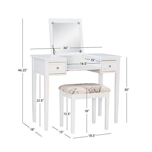 Linon Vanity Set White