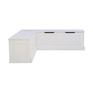 Linon White Backless Nook Harris Solid Pine Interior Storage