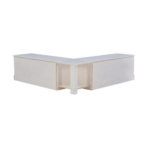 Linon White Backless Nook Harris Solid Pine Interior Storage