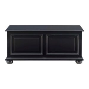 Linon Chadwick Classic Cedar Lined Chest Raised Panels Bun Feet in Black