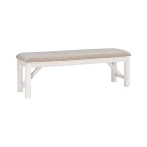 Linon Chester Rustic Farmhouse Bench White Stained, White Finish Farmhouse, Traditional, Rustic