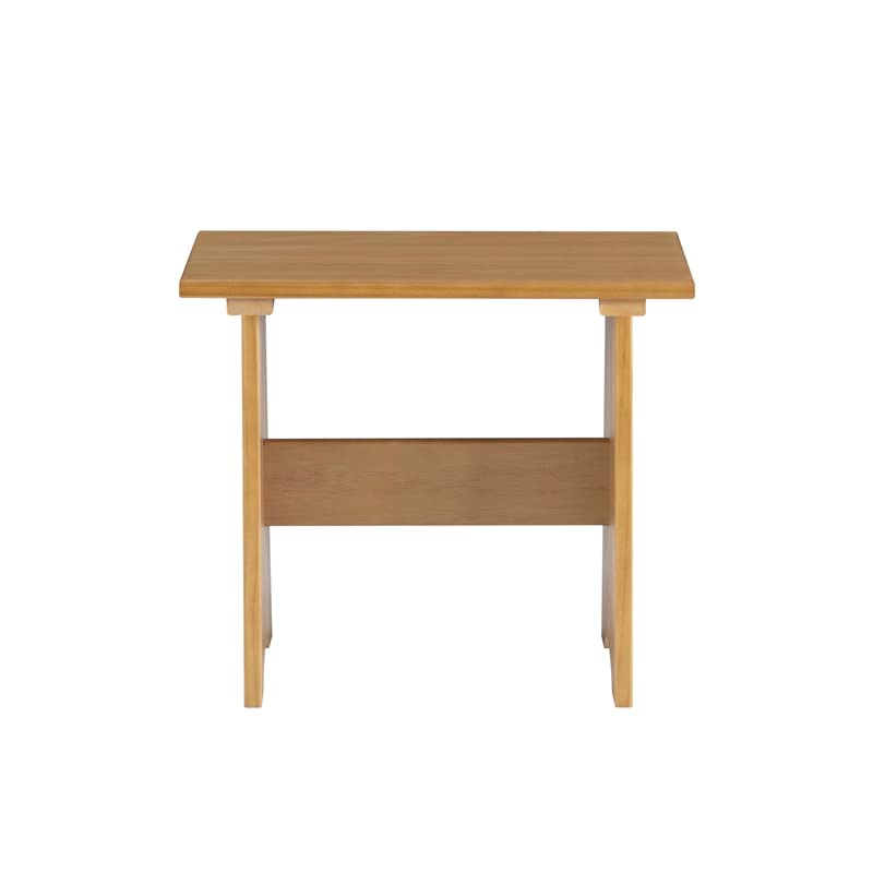 Linon Delk Pine Wood Small Backless Benches Set of 2 in Honey