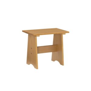 Linon Delk Pine Wood Small Backless Benches Set of 2 in Honey