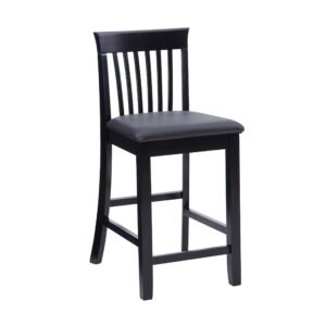 linon torino collection craftsman counter stool, 17.25"w x 19.5"d x 37"h, black