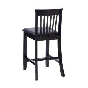 Linon Torino Collection Craftsman Counter Stool, 17.25"W x 19.5"D x 37"H, Black