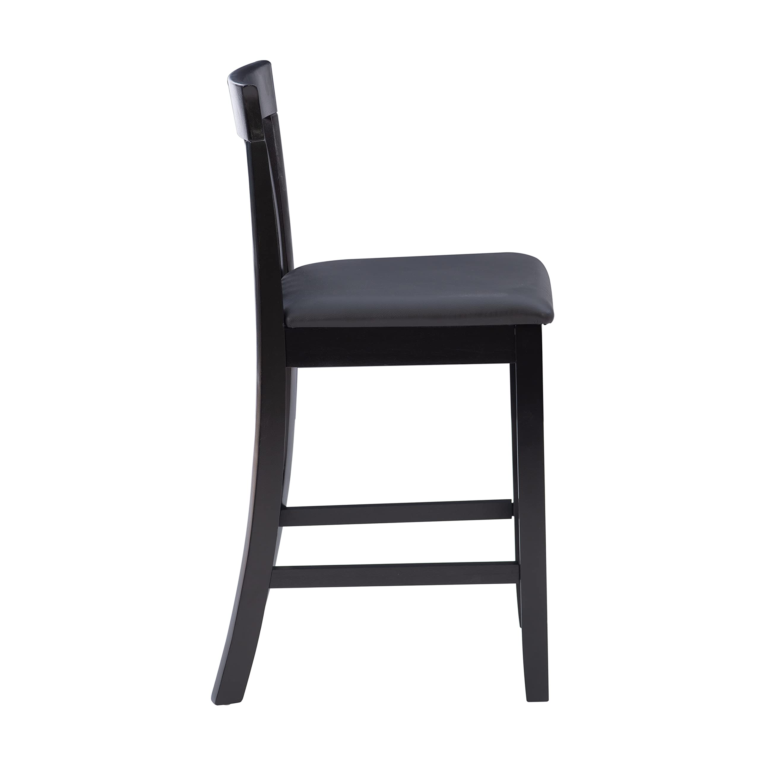 Linon Torino Collection Craftsman Counter Stool, 17.25"W x 19.5"D x 37"H, Black