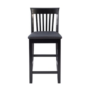 Linon Torino Collection Craftsman Counter Stool, 17.25"W x 19.5"D x 37"H, Black