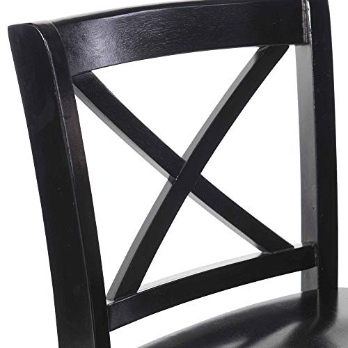 Linon Home Dcor Black X Back Counter Stool, 16" W x 17.91" D x 37.01" H